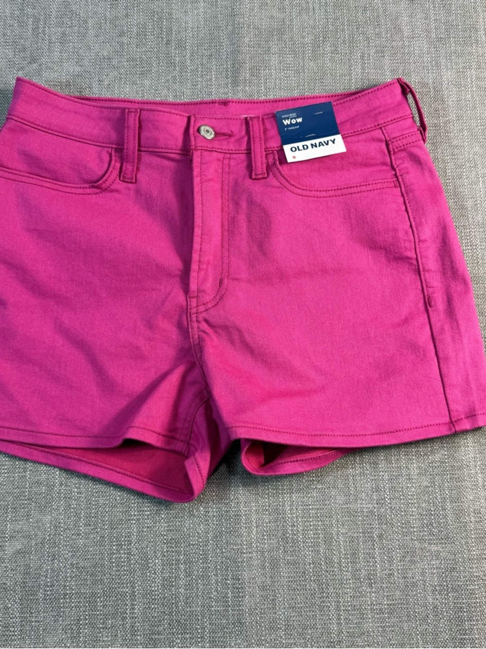 Old Navy Bright Pink Denim Shorts Women’s High Rise WOW Size 8 Inseam 3 inches